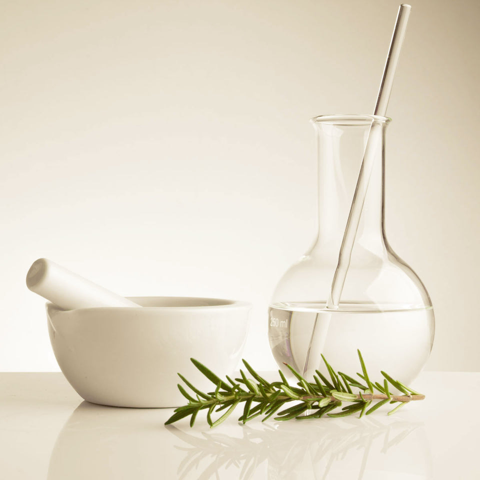rosemary herbal medicine remedies pestle and mortar beaker dispensary